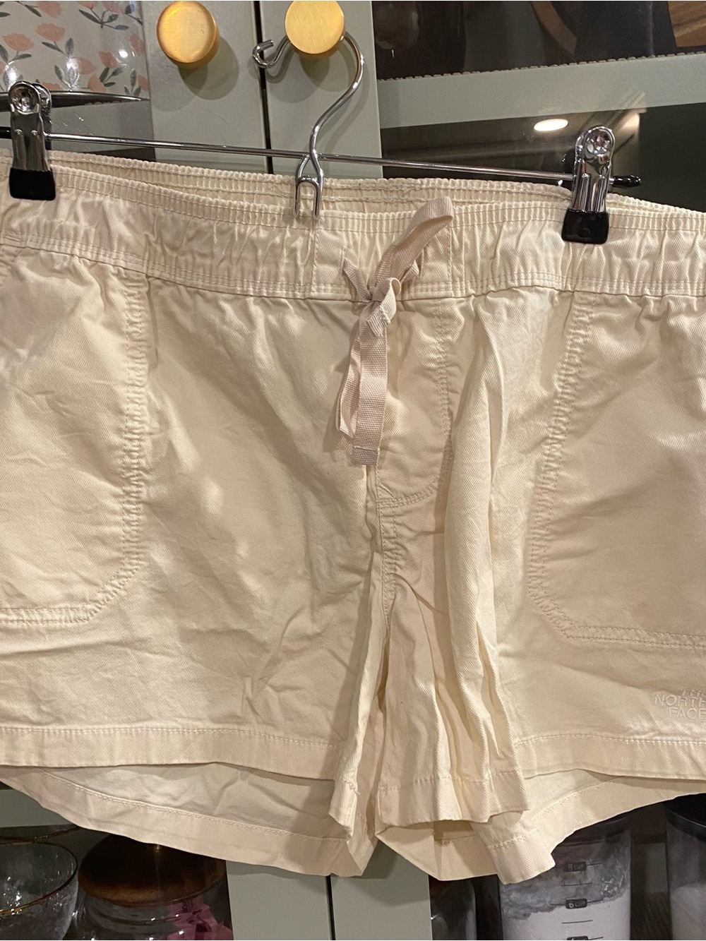 The North Face Cream Elastic Drawstring Athletic Shorts